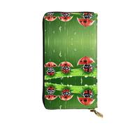 WXWJSHMGC Portafoglio lungo con stampa di coccinelle divertenti, alla moda, pochette per shopping, in pelle PU, per donne e uomini, Nero , Taglia unica