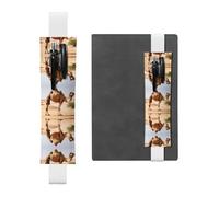 WXWJSHMGC Portapenne con stampa cammello sabbia deserto, 2 pezzi, fascia elastica regolabile, in pelle PU, per diari, quaderni, regalo per il rientro a scuola, bianco, Taglia unica