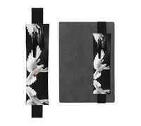 WXWJSHMGC Portapenne con stampa di colombe volanti, in pelle sintetica, regolabile, per diari, quaderni, regalo per il rientro a scuola, 2 pezzi, Nero , Taglia unica