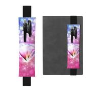 WXWJSHMGC Pretty Diamond Print - Portapenne con fascia elastica regolabile, in pelle PU, per diari, quaderni, regalo per il rientro a scuola, 2 pezzi, Nero , Taglia unica