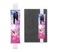 WXWJSHMGC Pretty Diamond Print - Portapenne con fascia elastica regolabile, in pelle PU, per diari, quaderni, regalo per il rientro a scuola, 2 pezzi, bianco, Taglia unica