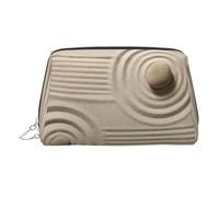 WXWJSHMGC Rocks Over A Rippled Print Makeup Bag Borsa portatile in pelle impermeabile pochette per pennelli da trucco (17 x 10,9 cm), Argento, Taglia unica