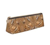 WXWJSHMGC Sandy Beach - Astuccio in pelle con stampa di impronte di orme, custodia per penna stilografica, portatile, grande capacità, per scuola secondaria, per ragazze e ragazzi