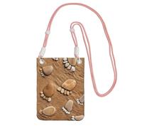 WXWJSHMGC Sandy Beach - Mini borsa a tracolla per telefono cellulare e smartphone con stampa di impronte di sabbia, rosa, Taglia unica