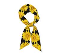 WXWJSHMGC Sciarpa a forma di striscia lunga con stampa di girasole per le donne cravatta di seta come sciarpa al collo sciarpa leggera per capelli regali vacanze da donna