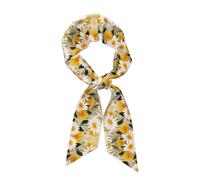 WXWJSHMGC Sciarpa a forma di striscia lunga con stampa di margherite per le donne cravatta di seta come sciarpa al collo sciarpa leggera per capelli regali vacanze da donna