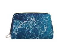 WXWJSHMGC Sea Seen from The Top Borsa per il trucco con stampa portatile in pelle impermeabile pochette per pennelli da trucco (17 x 10,9 cm), Oro, Taglia unica