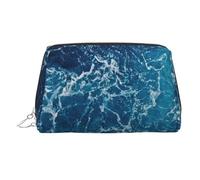 WXWJSHMGC Sea Seen from The Top Borsa per il trucco con stampa portatile in pelle impermeabile pochette per pennelli da trucco (17 x 10,9 cm), Argento, Taglia unica