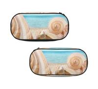 WXWJSHMGC Seashells by The Seashore - Astuccio grande con 3 scomparti, portapenne e portamonete, per ragazzi e ragazze, cancelleria per la scuola