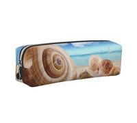 WXWJSHMGC Seashells by The Seashore - Astuccio in pelle con stampa semplice, con tasca metallica con cerniera, custodia per ragazze, ragazzi, studenti, università, scuola media, Argento, Taglia unica