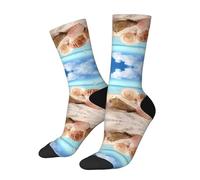 WXWJSHMGC Seashells By The Seashore - Calzini unisex per adulti, con stampa 3D, alti e lunghi fino alla caviglia, per uso quotidiano, 2 Nero-2, Taglia unica
