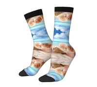 WXWJSHMGC Seashells By The Seashore - Calzini unisex per adulti, con stampa 3D, alti e lunghi fino alla caviglia, per uso quotidiano, 2 Nero-1, Taglia unica