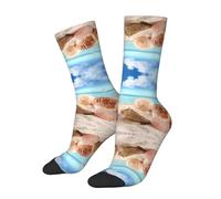 WXWJSHMGC Seashells By The Seashore - Calzini unisex per adulti, con stampa 3D, alti e lunghi fino alla caviglia, per uso quotidiano, bianco, Taglia unica