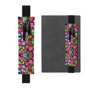 WXWJSHMGC Set di 2 portapenne con stampa di dadi da gioco, fascia elastica regolabile, in pelle PU, custodia per penna per diari con copertina rigida, quaderni, regalo per il rientro a scuola, Nero