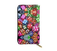 WXWJSHMGC Set di dadi da gioco, alla moda, portafoglio lungo, pochette per shopping, borse in pelle PU per donne, portafogli da uomo, Nero , Taglia unica