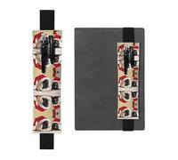 WXWJSHMGC Simpatici portapenne con stampa di porcellini d'India, 2 pezzi, con fascia elastica regolabile, in pelle PU, per diari con copertina rigida, quaderni, regalo per il rientro a scuola, Nero
