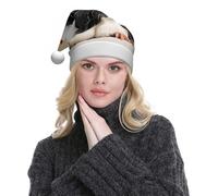 WXWJSHMGC Simpatico cappello natalizio in peluche con stampa di porcellini d'India, unisex, per Natale, Capodanno, feste (2 pezzi