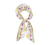 WXWJSHMGC Sole Farfalle Libellula Fiori Nursery Stampa Lunga Striscia Forma Sciarpa Per Le Donne Cravatta Seta Come Collo Sciarpa Leggero Capelli Sciarpa Regali Signore Vacanze