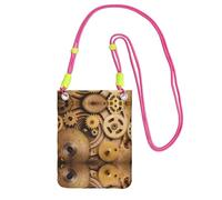 WXWJSHMGC The Clocks Theme Gear - Mini borsa a tracolla per telefono cellulare e smartphone, Fucsia, Taglia unica