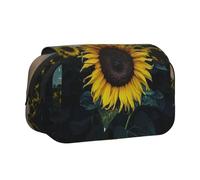 WXWJSHMGC The Most Beautiful Sunflower Print - Astuccio portatile a doppio strato, per bambini, ragazze, ragazzi e adulti