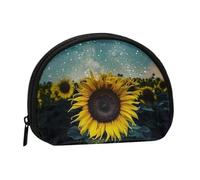 WXWJSHMGC The Most Beautiful Sunflower Print Coin Purse Mini Wallet per donne ragazze Personalità Piccolo portamonete Shell Storage Bag Clutch Portafogli, Taglia unica, Casual, Nero , Taglia unica