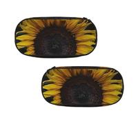WXWJSHMGC The Most Beautiful Sunflower Print Pencil Bag - Astuccio grande con 3 scomparti, portapenne, portamonete, per ragazzi e ragazze, cancelleria per la scuola