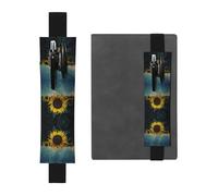 WXWJSHMGC The Most Beautiful Sunflower Print - Portapenne con fascia elastica regolabile, in pelle PU, per diari con copertina rigida, quaderni, regalo per il rientro a scuola, Nero , Taglia unica