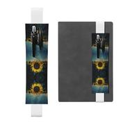 WXWJSHMGC The Most Beautiful Sunflower Print - Portapenne con fascia elastica regolabile, in pelle PU, per diari con copertina rigida, quaderni, regalo per il rientro a scuola, bianco, Taglia unica