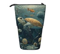 WXWJSHMGC Turtle is Slowly Swimming - Astuccio telescopico per matite con stampa, versatile, per ufficio e adulti, idea regalo