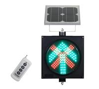 WXXSHGDW Semaforo Solare Industriale da 300mm, Freccia Rossa X/Verde LED Stop And Go Light con Pannello Solare, Indicatore di Sicurezza Stradale Industriale Impermeabile IP65