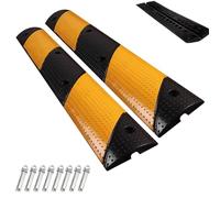 WXXSHGDW WXXZCE 2pcs 100cm Dossi Stradali in Gomma, Dosso Artificiale per Garage Canalina Passacavi, per Garage, Strade Sterrate, Asfalto, Cemento, Carico Massimo 30t