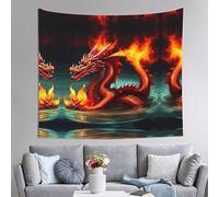 WXXWXD Arazzo da parete stampato con il Re Drago in Fuoco 129,5 x 152,4 cm per soggiorno/camera da letto/decorazione d'ingresso