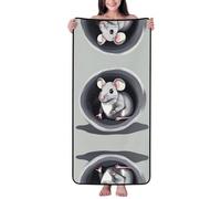 WXXWXD Asciugamano da bagno ultra morbido e assorbente con topolino (68 x 140 cm) | Asciugamano in peluche ad asciugatura rapida per bagno, spa, palestra, spiaggia