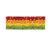 WXXWXD Banner natalizio stampato con frutta fresca - 61 x 180,3 cm, perfetto per feste e riunioni con gli amici.