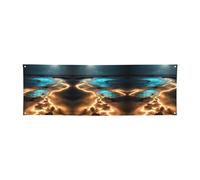WXXWXD Banner natalizio stampato con vista sotto la luna - 61 x 180,3 cm, perfetto per feste e riunioni con gli amici.
