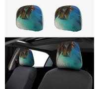 WXXWXD Beach Coconut Sunshine - Copertura per poggiatesta auto, confezione da 2, adatta per auto/SUV/camion/furgoni, ecc., per migliorare il comfort in auto