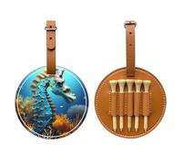 WXXWXD Blue Seahorse - Borsa portaoggetti per tee da golf, portatile, per organizzare facilmente i tee