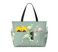WXXWXD Borsa da viaggio da spiaggia con stampa di gigli bianchi, perfetta per borse della spesa, piscine, palestre, shopping, borsa da spiaggia di grande capacità con cerniera,