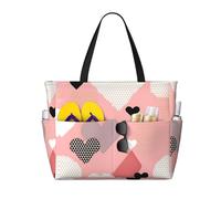 WXXWXD Borsa da viaggio da spiaggia stampata astratta con grafico d'amore, perfetta per borse della spesa, piscine, palestre, shopping da viaggio, borsa da spiaggia di grande capacità con cerniera,