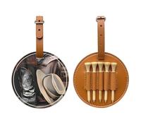WXXWXD Borsa portaoggetti per tee da golf con stampa di stivali da cowboy, cappello nero e stivali, portatile, facile da organizzare