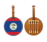 WXXWXD Borsa portaoggetti per tee da golf stampata con bandiera del Belize, portatile, organizza facilmente i tee