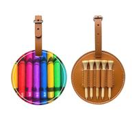 WXXWXD Borsa portaoggetti per tee da golf stampata con pastelli colorati, portatile, organizza facilmente i tee