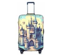 WXXWXD Copertura per bagagli stampata con castello delle fiabe, doppia cucitura tutt'intorno, materiale altamente elastico, adatto per viaggi e viaggi di lavoro