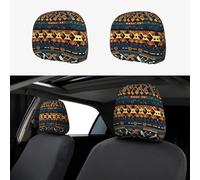 WXXWXD Copertura per poggiatesta auto, motivo etnico tribale africano, confezione da 2, adatto per auto/SUV/camion/furgoni, ecc., per migliorare il comfort in auto