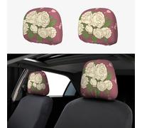 WXXWXD Copri poggiatesta per auto, motivo: rosa dell'amore, confezione da 2, adatto per auto/SUV/camion/furgoni, ecc., per migliorare il comfort in auto