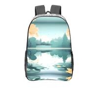 WXXWXD Foglie cadute su un lago tranquillo zaino trasparente stampato è realizzato in resistente plastica PVC con spallacci rinforzati, adatto per scuola, lavoro, viaggi