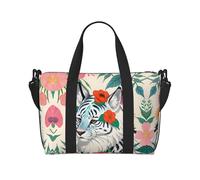WXXWXD Graziosa borsa a tracolla da donna con stampa tigre bianca, adatta per pendolarismo/fitness/viaggi, borsa a tracolla alla moda e versatile
