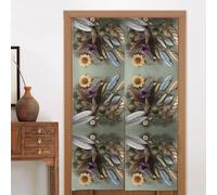 WXXWXD Le tende per porte stampate con fiori e piume possono essere utilizzate come partizioni, decorazioni, ecc. Sono facili da pulire e adatte alla maggior parte degli spazi.