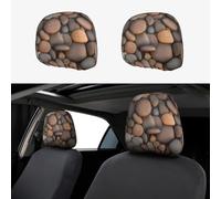 WXXWXD Pebbles in The Beach - Copertura per poggiatesta auto, confezione da 2, adatta per auto/SUV/camion/furgoni, ecc., per migliorare il comfort in auto