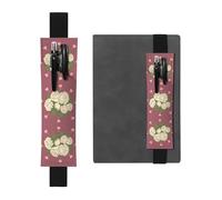WXXWXD Portamatite elastico con stampa rosa bianca dell'amore, cancelleria per il ritorno a scuola, segnalibro regalo per bestie, bambini e insegnanti